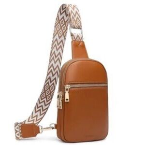 Diomo Brown Leather Crossbody Sling Bag